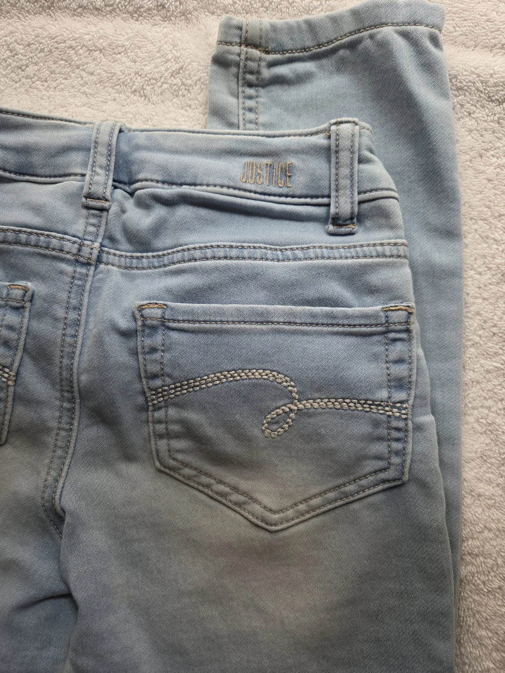 Justice Girls' Light Blue Skinny Denim Jeans Size 10 Slim